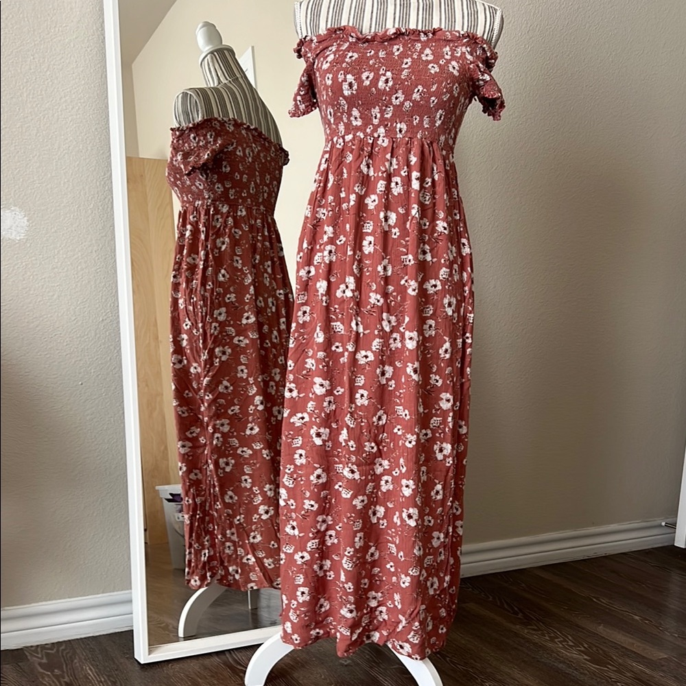 Floral Off-Shoulder Maxi Dress